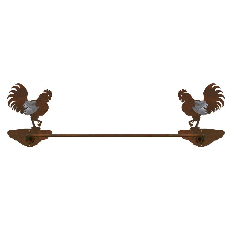 Rooster Towel Bar Burnished