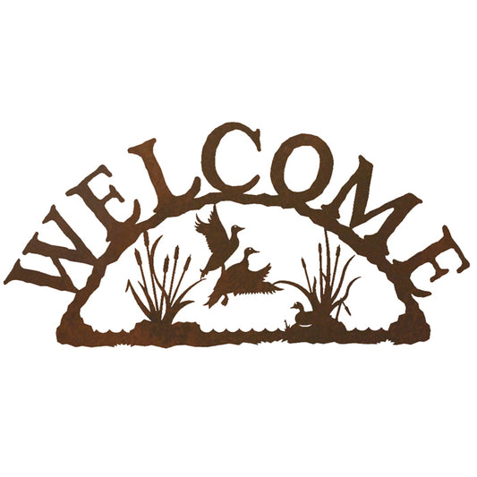 Ducks/Cattail Horizontal Welcome Sign