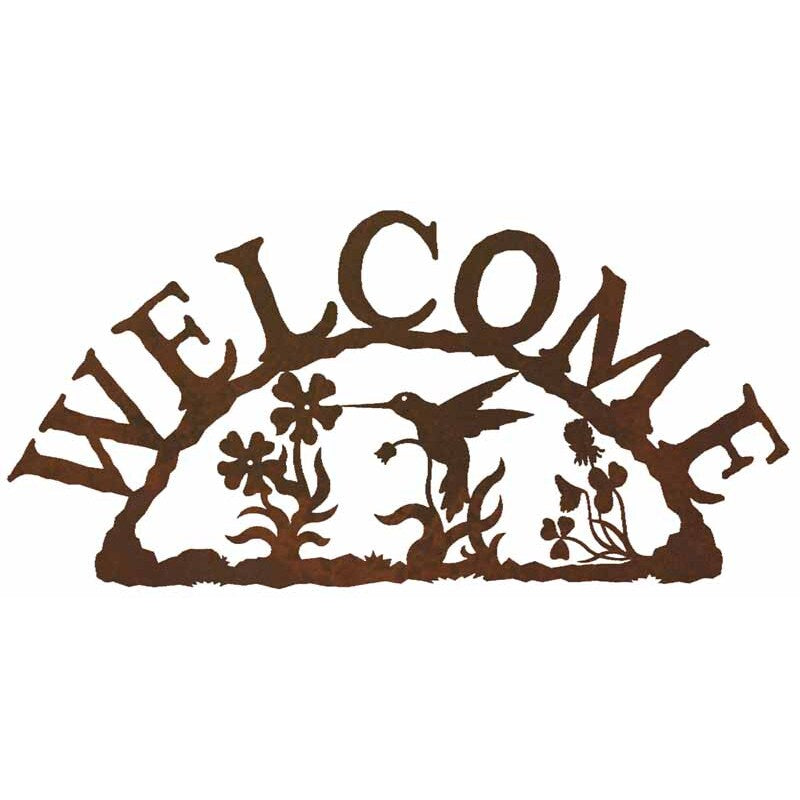 Hummingbird Horizontal Welcome Sign