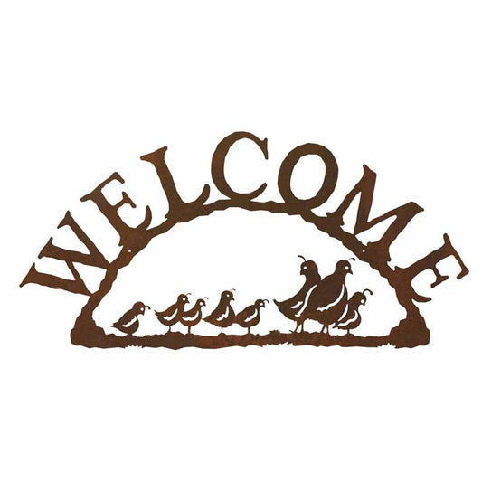 Quail Family Horizontal Welcome Sign