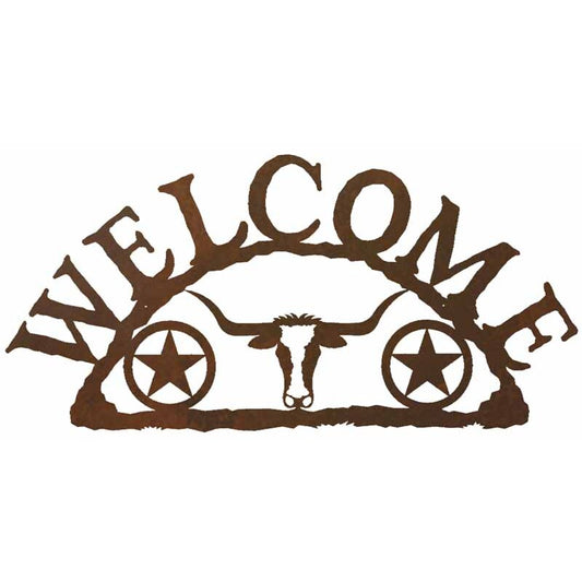 Texas Star/Long Horn Horizontal Welcome Sign