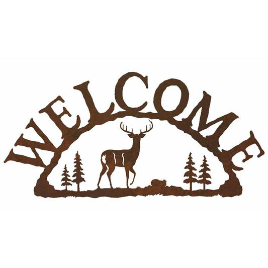 White Tail Deer Horizontal Welcome Sign