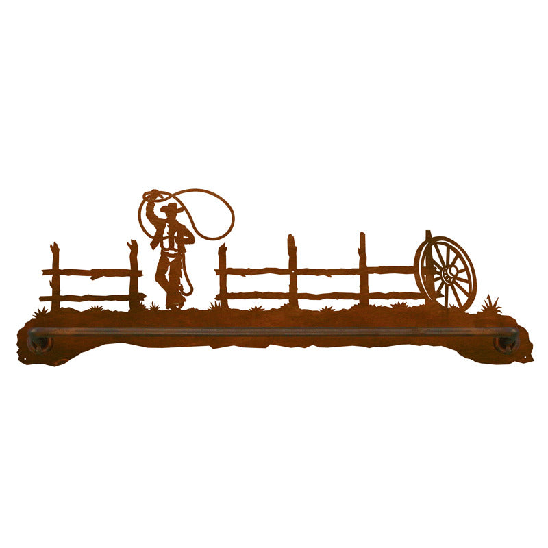 Roping Cowboy Scenic Towel Bar