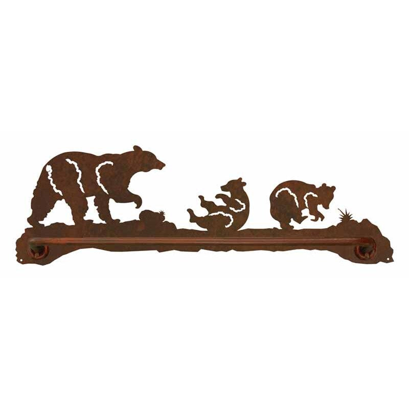 Bear Family Scenic Towel Bar