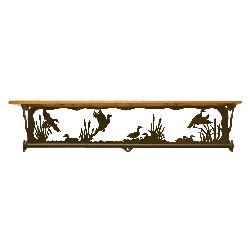 Ducks in Cattails 34" Towel Bar Bar Shelf