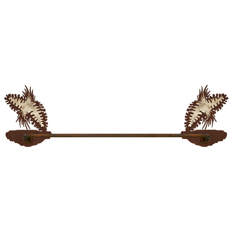 Pine Cone Towel Bar Burnished