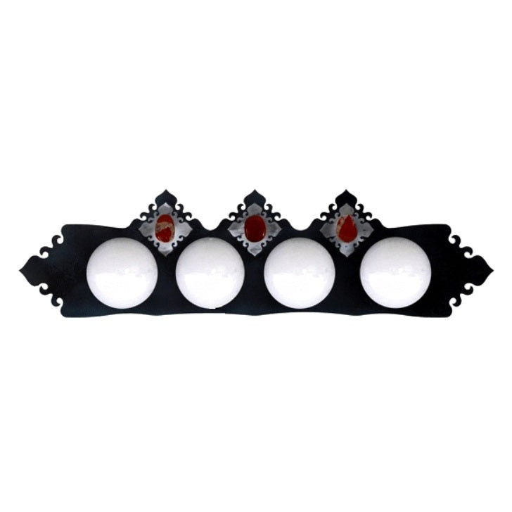 Red Jasper Stone Four Light Vanity