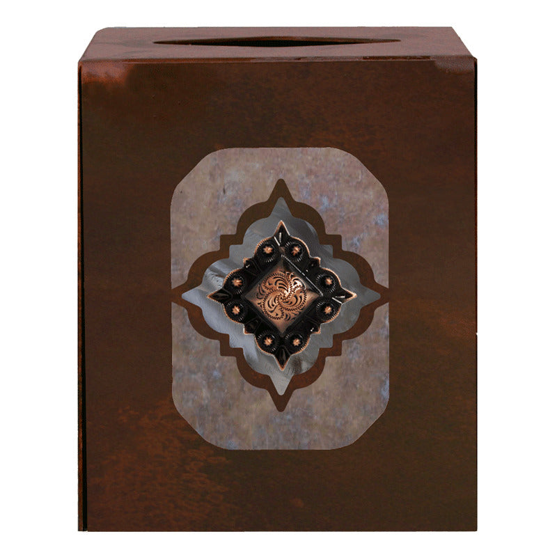 Diamond Copper Square Tissue Box Cover