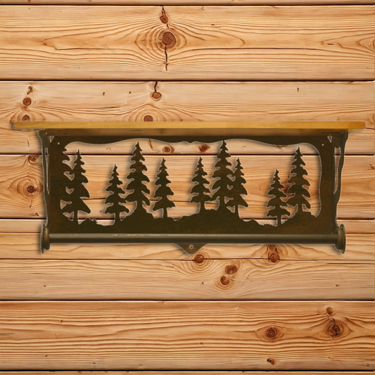 BA-2034 Pine Forest 20" Hand Towel Bar Shelf