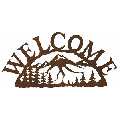 Mountain Scene Horizontal Welcome Sign