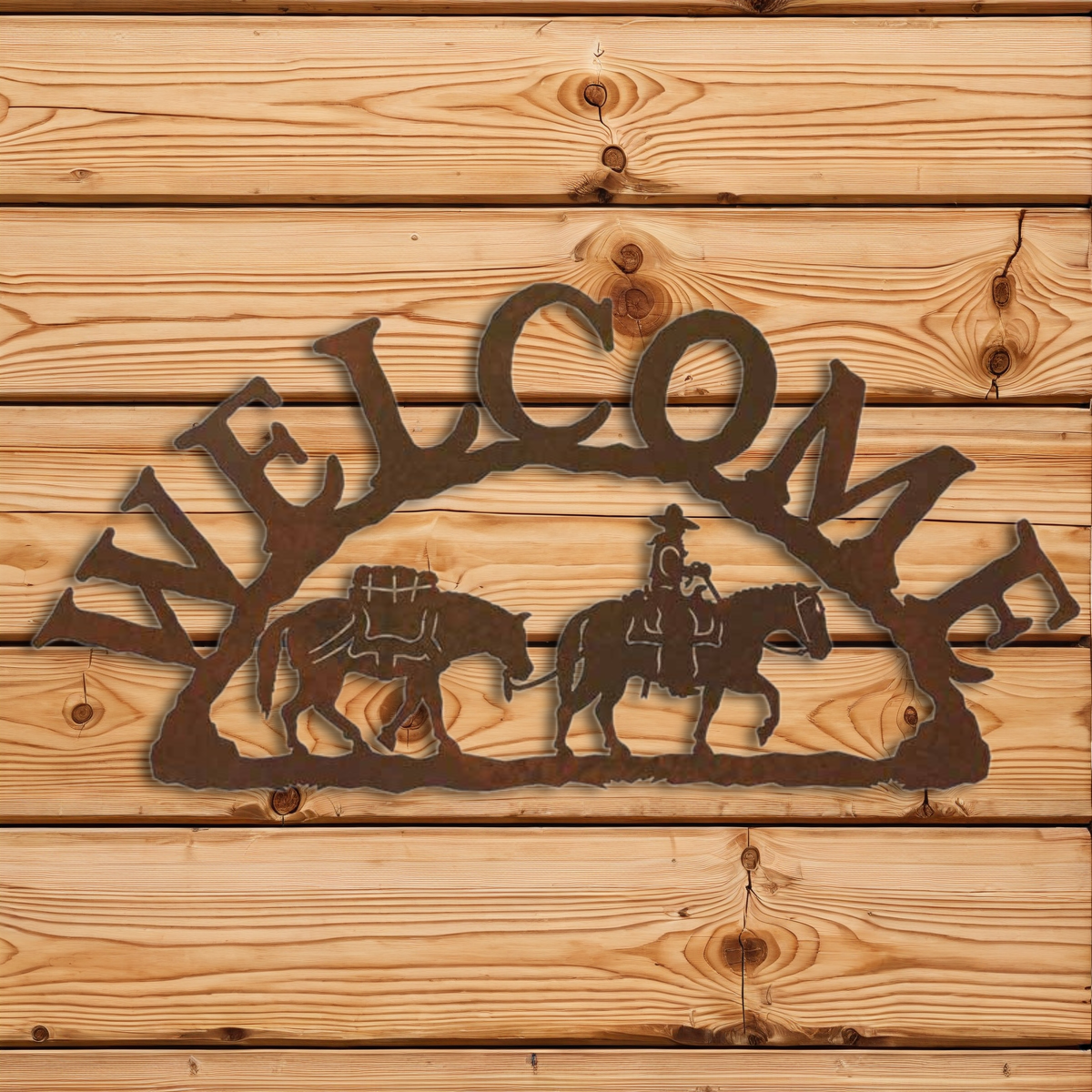 WE-9628 Pack Horse Horizontal Welcome Sign