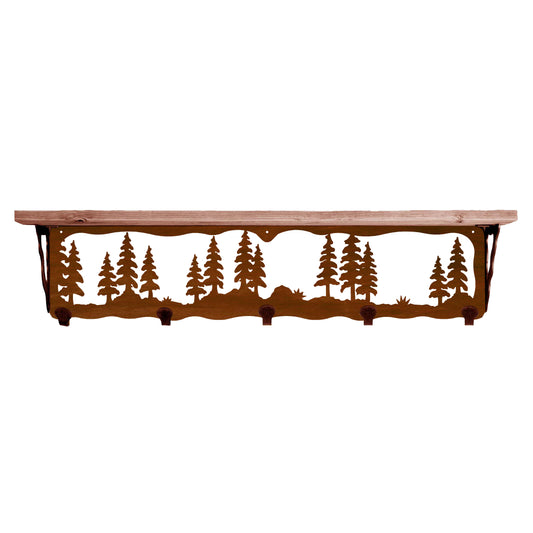 Pine Forest 34" Coat Hook Shelf