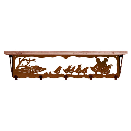 Quail Family 34" Coat Hook Shelf