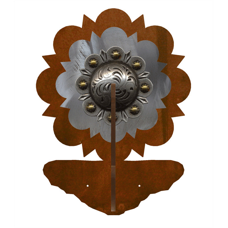 Round Pico Silver Concho Double Coat Hook