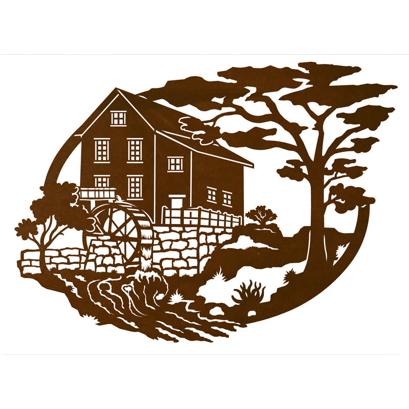 Grist Mill Oval Wall Art Horizontal