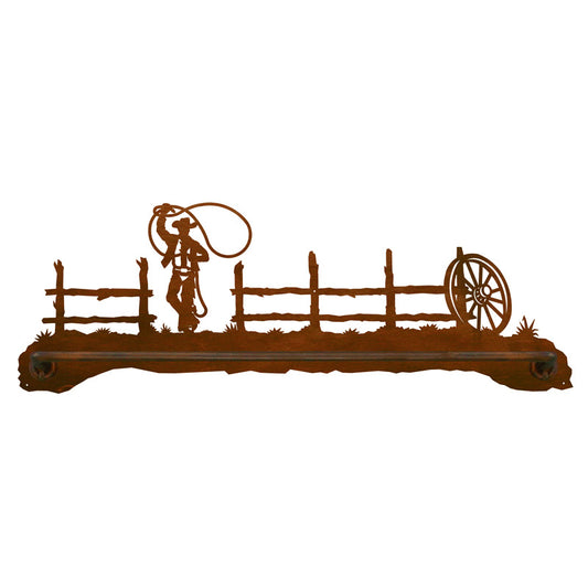 Roping Cowboy Scenic Towel Bar