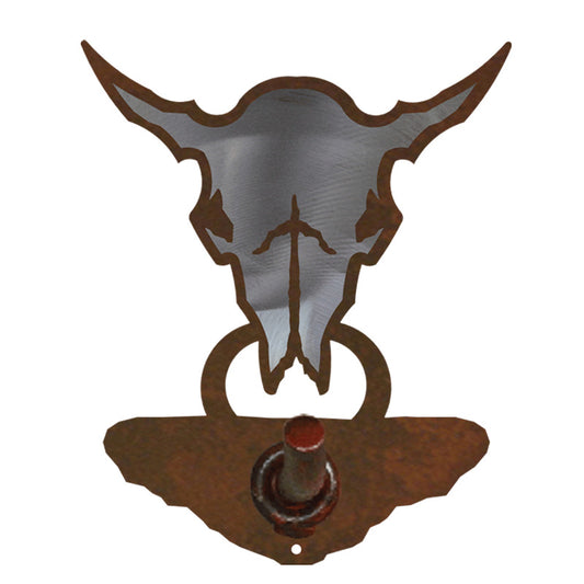 Buffalo Skull Robe Hook Burnished