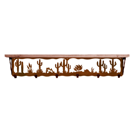 Desert Scene 42" Coat Hook Shelf