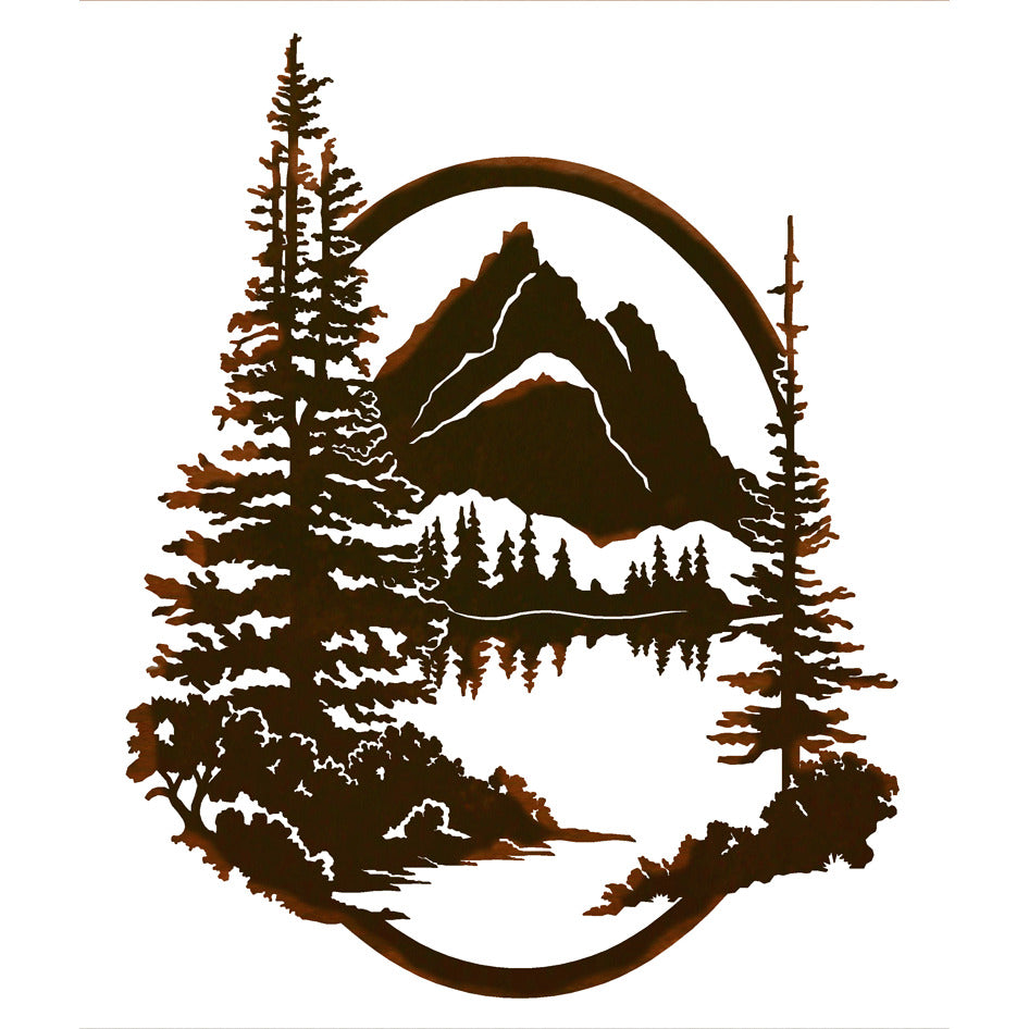 Tetons Jennys Lake Oval Wall Art - 26"