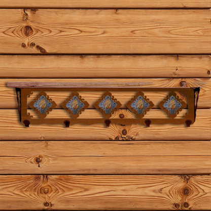 SW-4767 Picture Jasper Stone 34" Coat Hook Shelf