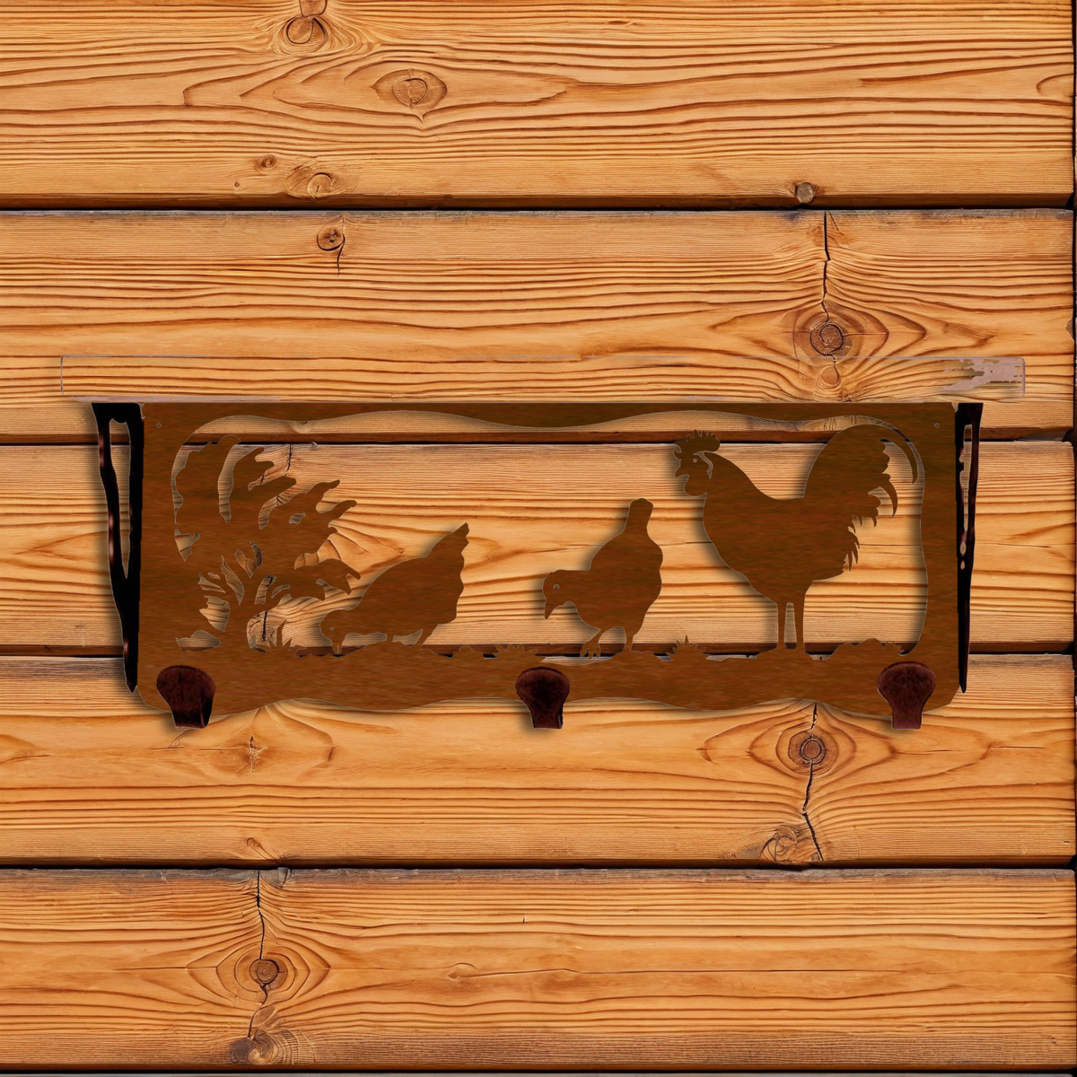SW-3766 Rooster 20" Coat Hook Shelf