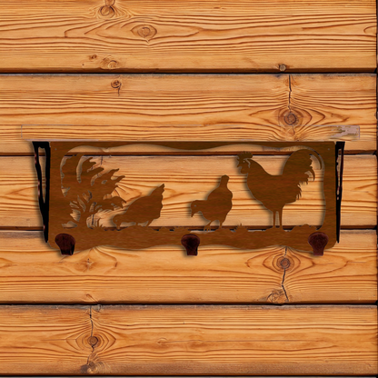 SW-3766 Rooster 20" Coat Hook Shelf