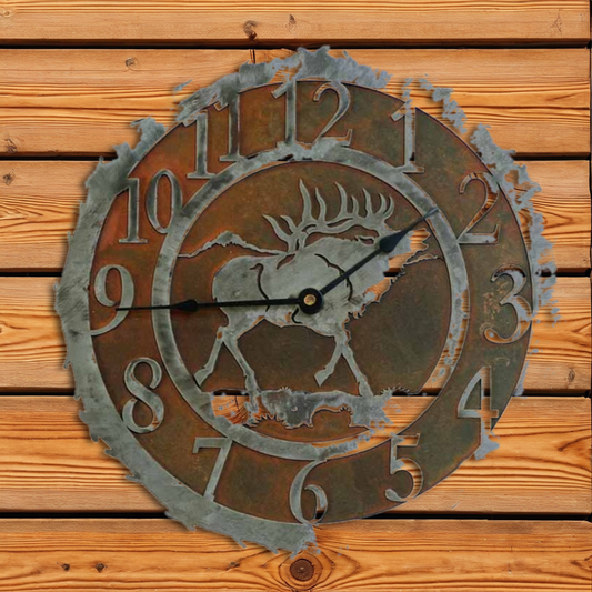 CL-5025 Elk 12" Round Clock