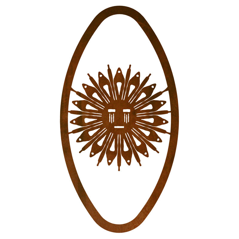 Sand Painting Sun Oval Vertical Wall Art