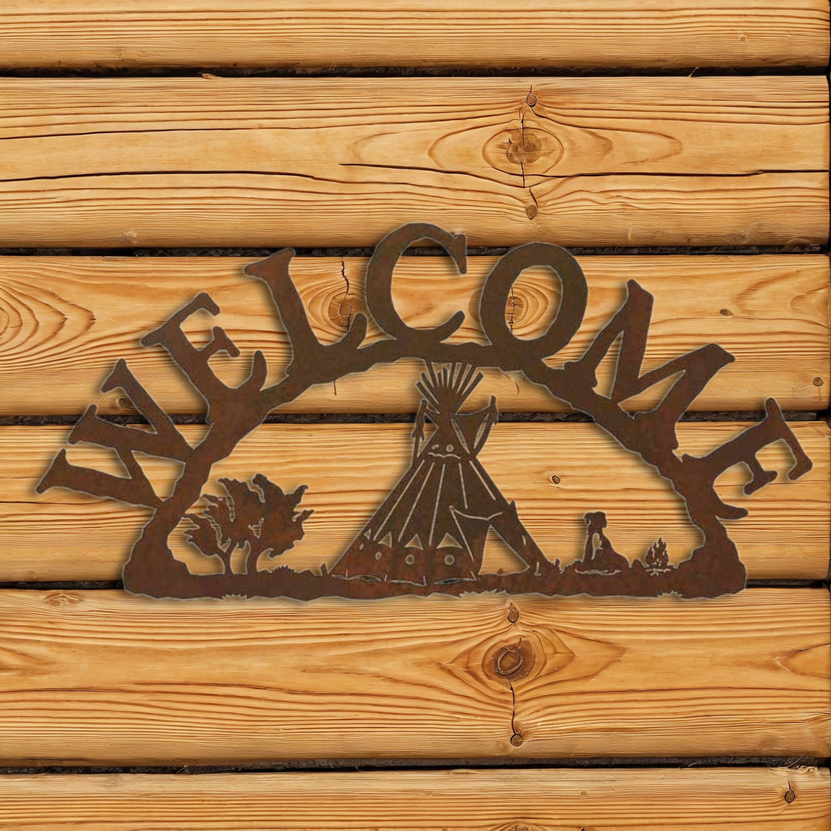 WE-9635 Tepee Horizontal Welcome Sign