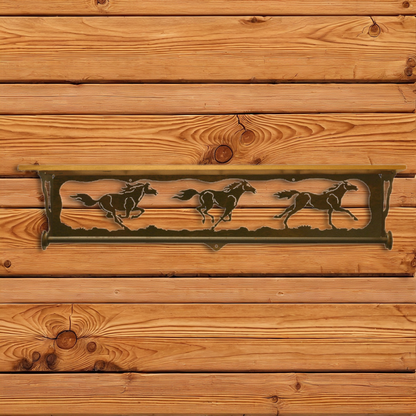 BA-3442 Wild Horses 34" Towel Bar Shelf