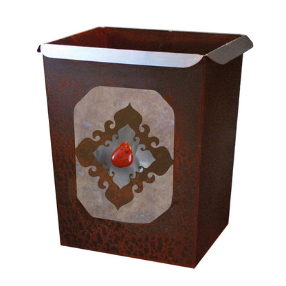 WB-2009 Burnished Stone with Red Jasper Trash Bin