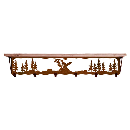 Snowboarder 42" Coat Hook Shelf