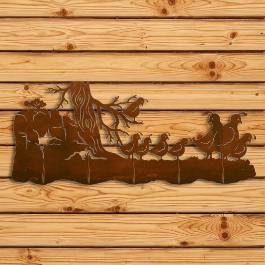 CH-5566 Quail Family Scenic Five Hook