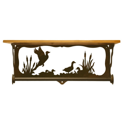 Ducks in Cattails 20" Hand Towel Bar Shelf