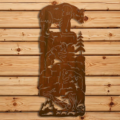 WA-4221 Mama Bear/Cubs Wall Art - 42"