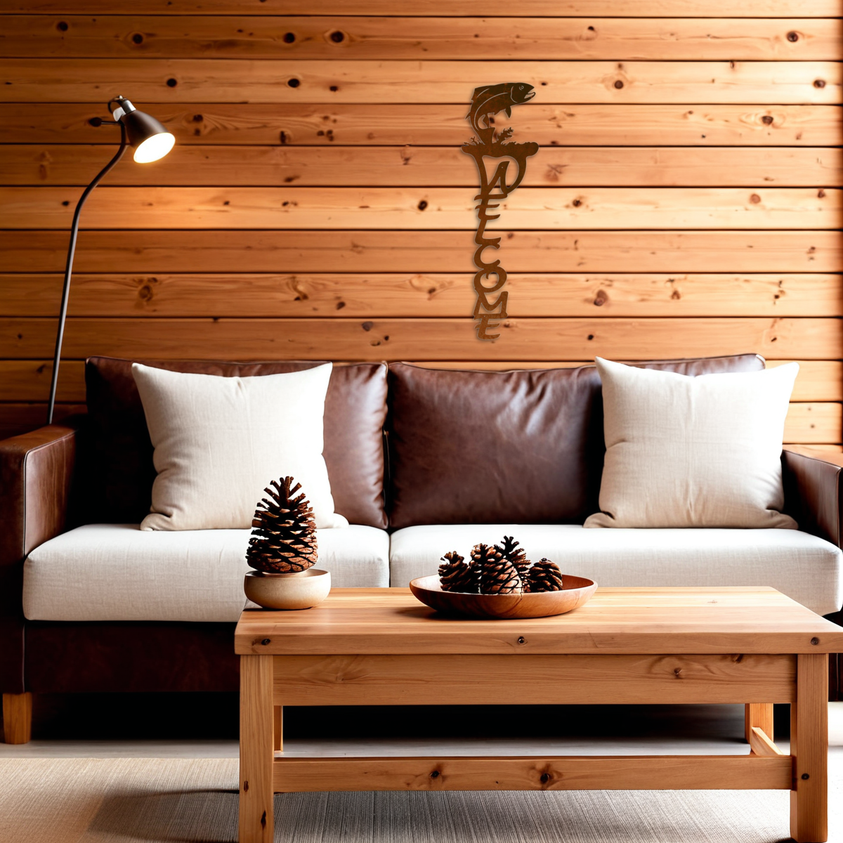 Trout Vertical Welcome Sign