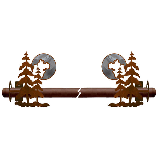 DR-9150 Pine & Moon Rod Bracket Burnished