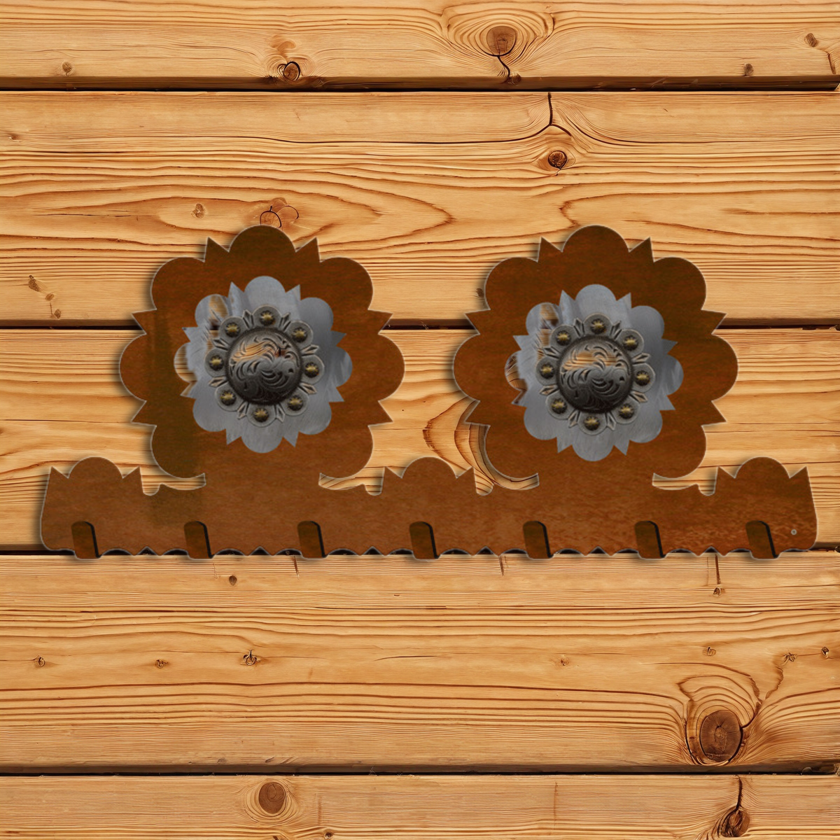 KC-2127 Silver Round Concho Key Chain Holder