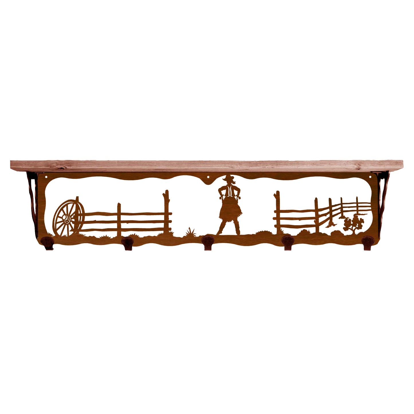 Cowgirl 34" Coat Hook Shelf