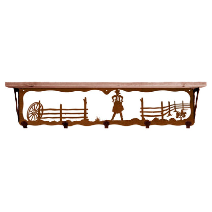 Cowgirl 34" Coat Hook Shelf