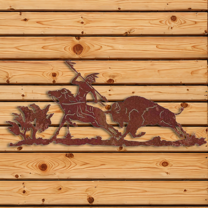 WA-6002 Buffalo Hunter Wall Art - 57"