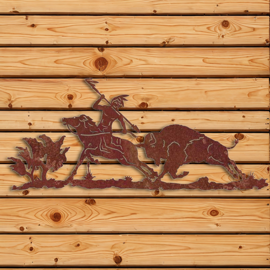 WA-6002 Buffalo Hunter Wall Art - 57"