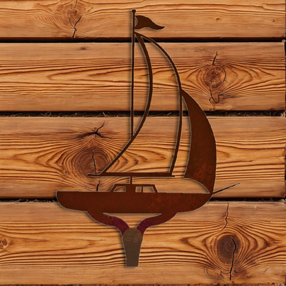 CHL-221 Sailboat Large Single Coat Hook Burnished