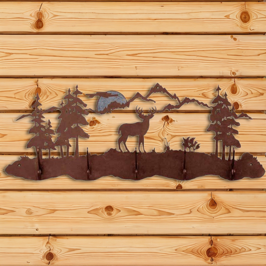 CH-6575 Mule Deer Scenic Five Hook Burnished