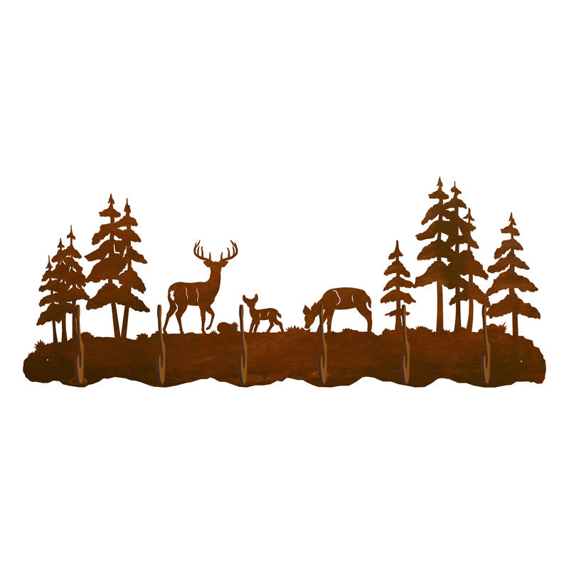 White Tail Deer Famliy Scenic Six Hook