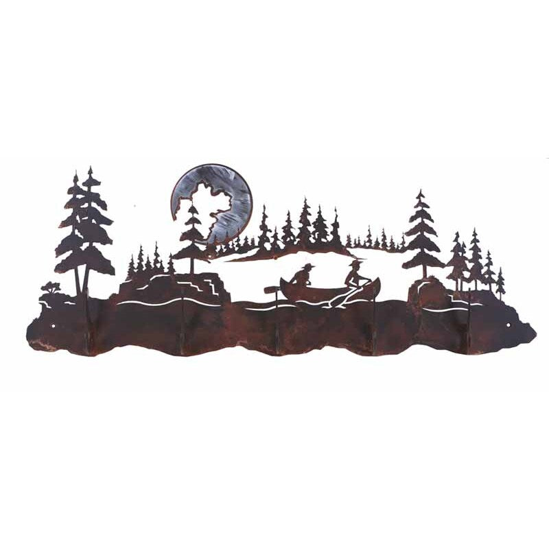 Canoe Scenic Five Hook Burnished