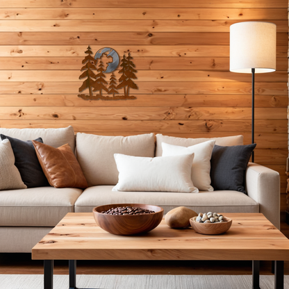 Pine & Moon 20" Burnished Wall Art