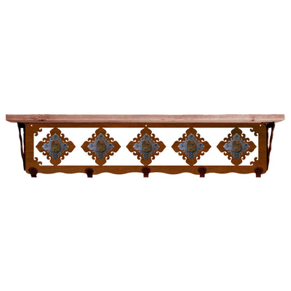 Unakite Stone 34" Coat Hook Shelf