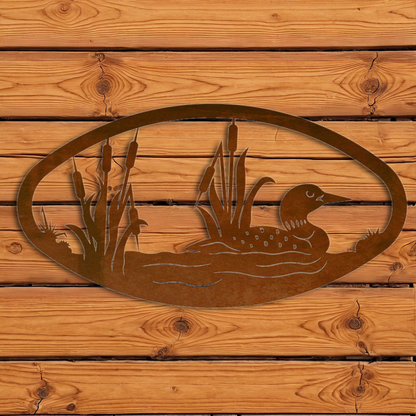 WA-73056 Loon Oval Wall Art Horizontaltonal