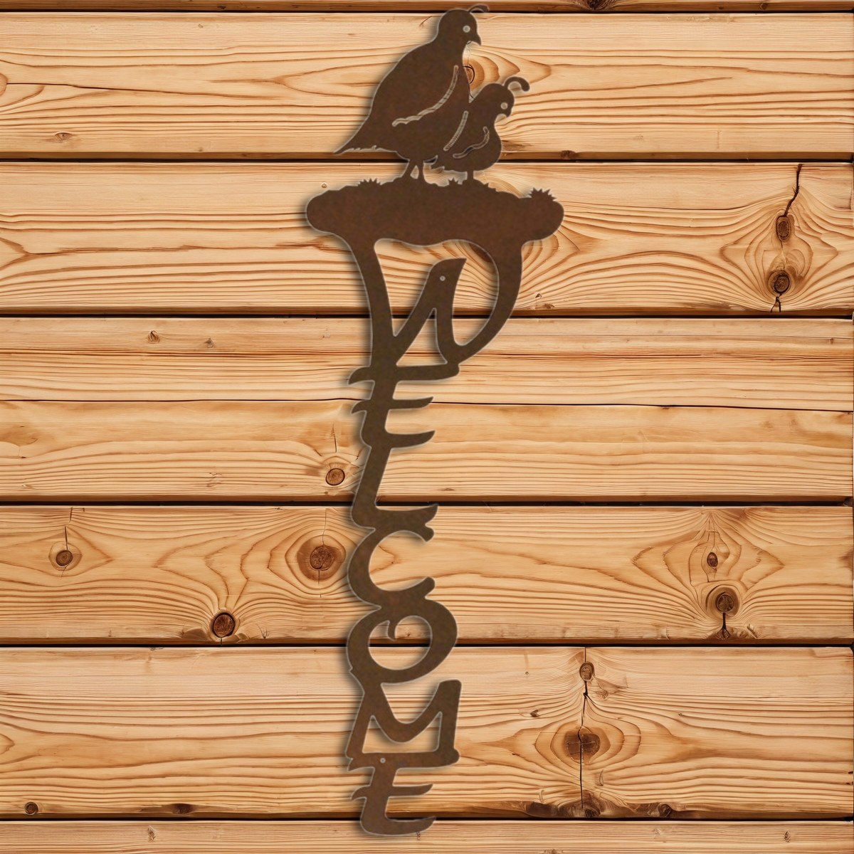 WE-2025 Quail Vertical Welcome Sign